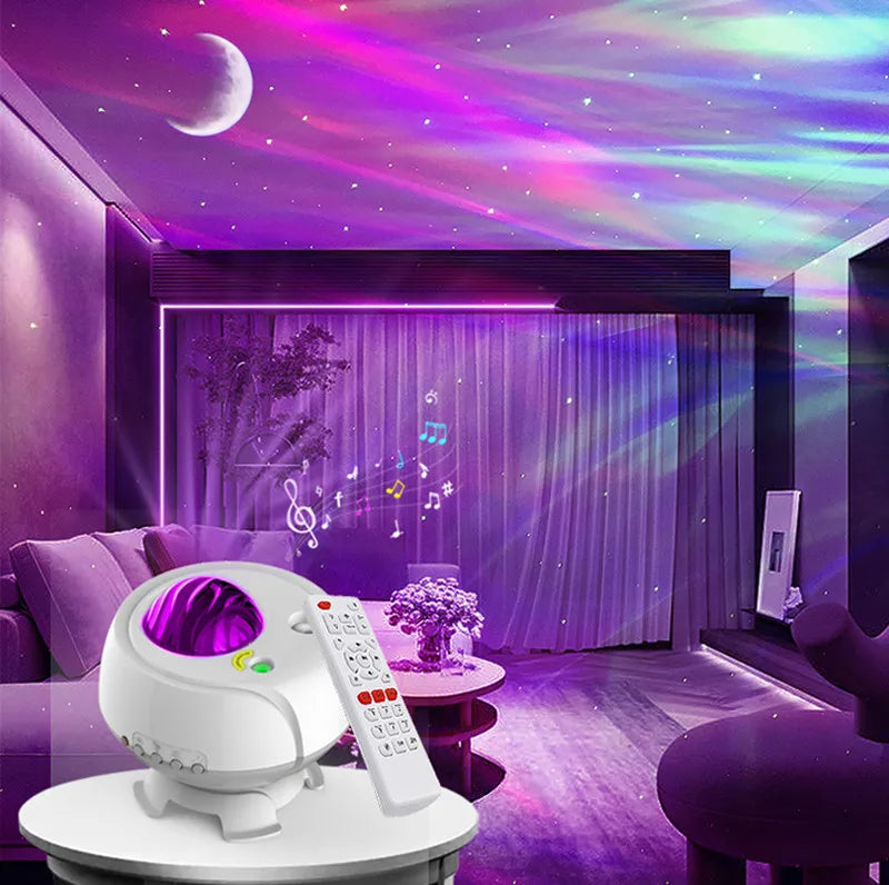 Star Projector 3 in 1 Galaxy Night Light Projector Wireless Music Speaker Aurora/Moon/Starry for Kids Baby Teen Adults-4