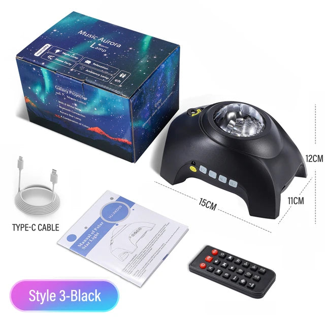 Star Projector 3 in 1 Galaxy Night Light Projector Wireless Music Speaker Aurora/Moon/Starry for Kids Baby Teen Adults-10